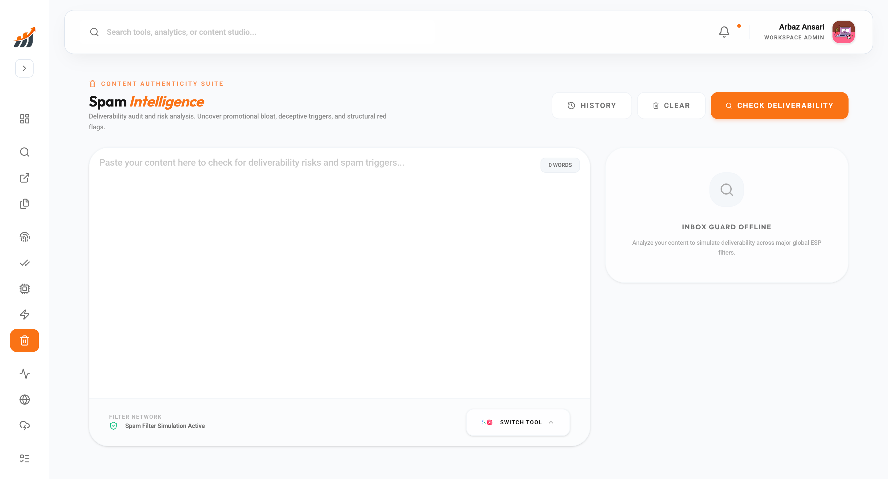 Spam Analyzer CRM Preview